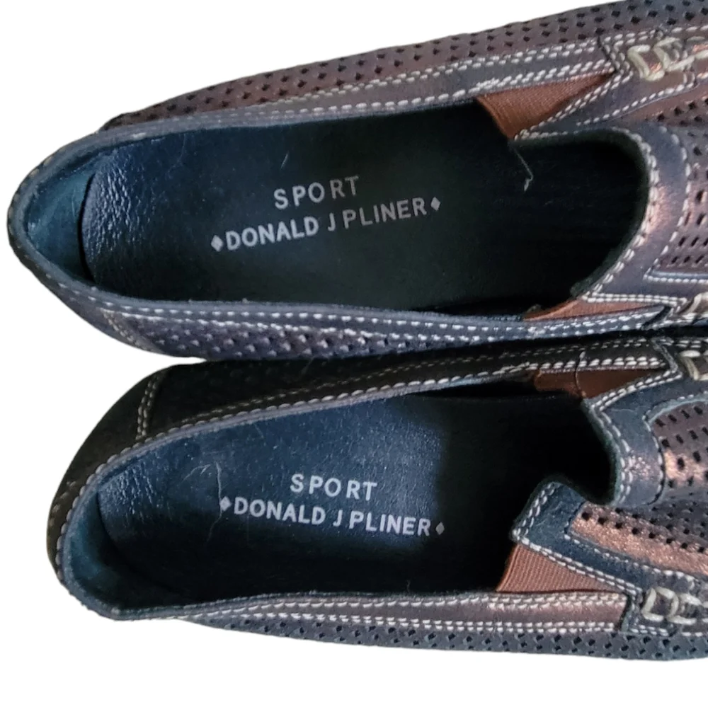 DONALD PLINER SPORT Leather Perforated Driving Mocassins 8.5 - Picture 5 of 7